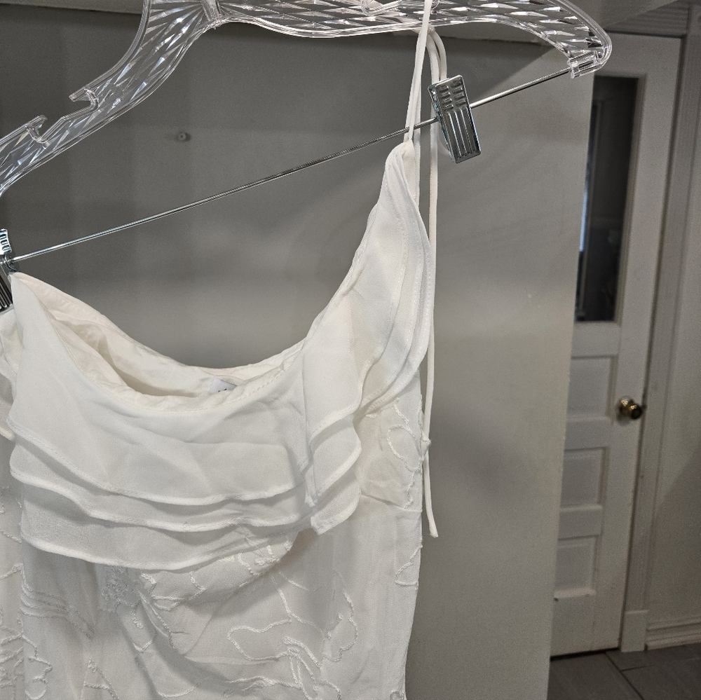 All About May• Lenora One-Shoulder White Ruffled Asymmetric Dress. Sz 6 - Picture 7 of 16